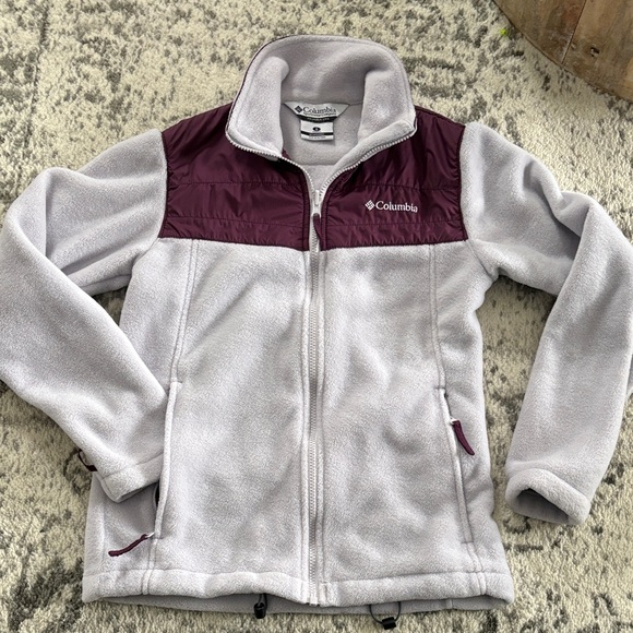 Columbia Jackets & Blazers - Columbia Fleece Jacket with Burgundy Yoke
